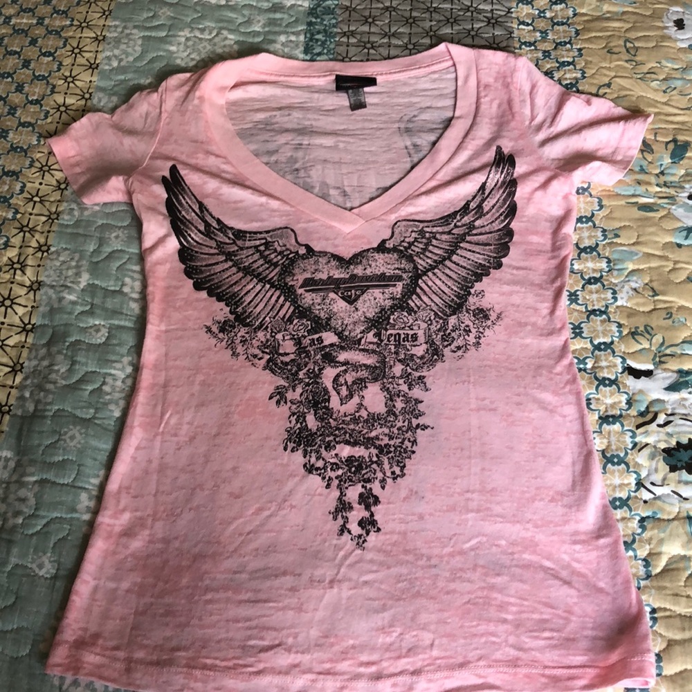 Harley Davidson Pink Burn Out Tee